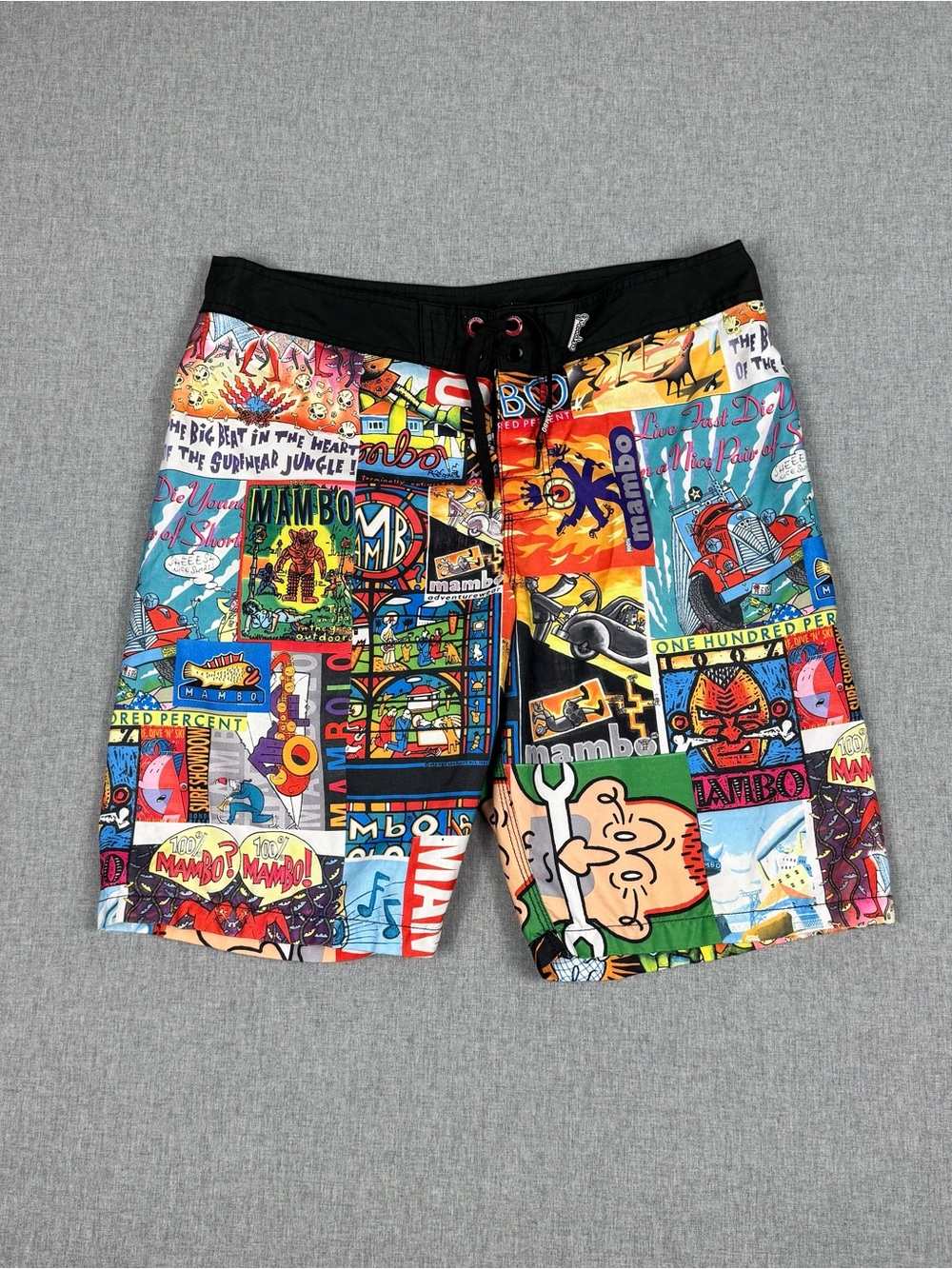 Mambo Australia Loud Comic Board‎ Shorts Medium Y2K Surf Pop Art